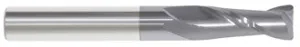 204-602847: 3/8 Dia, 1 LOC, 2-1/2 OAL, 2-Flt, .045 Corner Rad Carbide End Mill- Single End, 30 Deg. Helix, AlTiN, USA