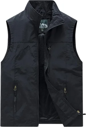 AOTORR Mens Outdoor Lightweight Safari Casual Work Photo Travel Fishing Vests