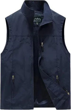 AOTORR Mens Outdoor Lightweight Safari Casual Work Photo Travel Fishing Vests