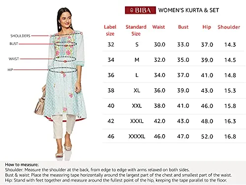 BIBA Women's Peach Front Open Art Silk Printed Kurta