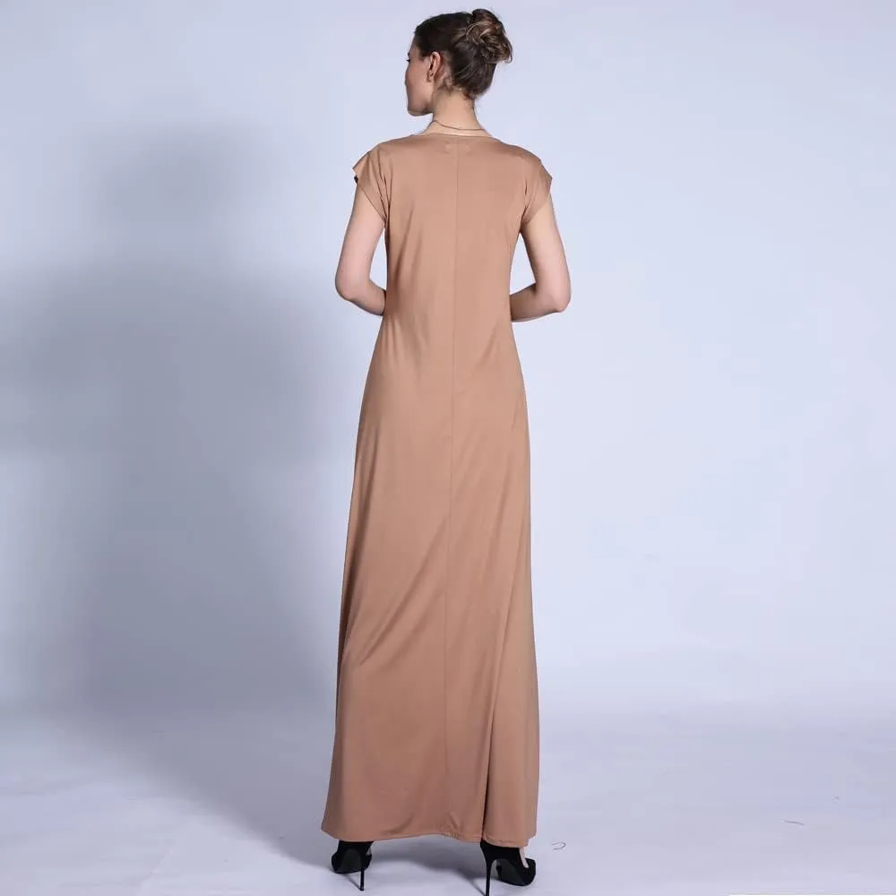 Casual Basic Muslim Dresses for Women Long Dress Women Abaya Dress Islamic National Robe