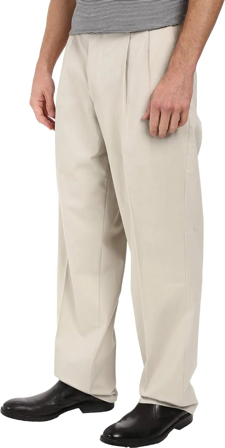 DOCKERS Men's Relaxed Fit Signature Khaki Lux Cotton Stretch Pants-Pleated