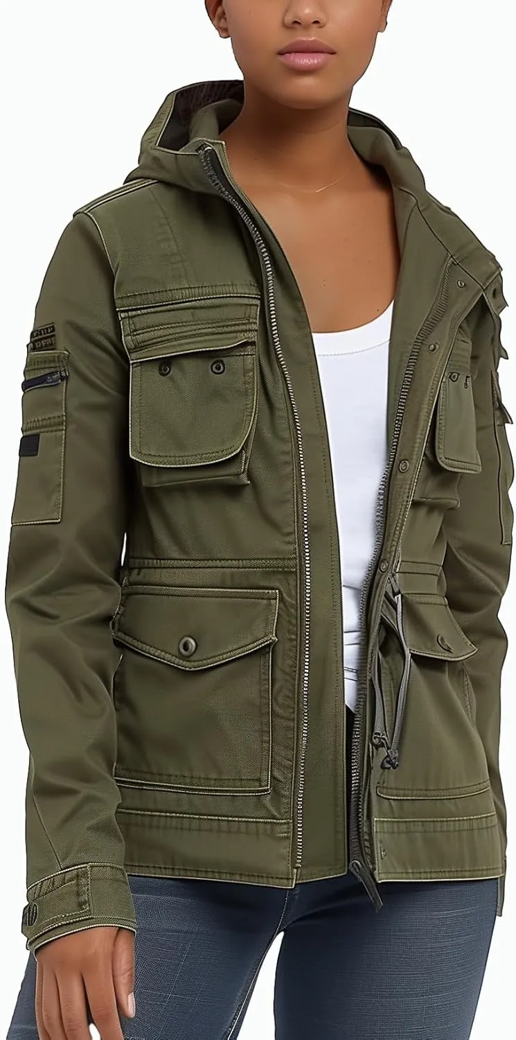JTNFairy Casual Jackets for Women Long Sleeve Zipper Classic Outwear Bomber Coats with Pockets