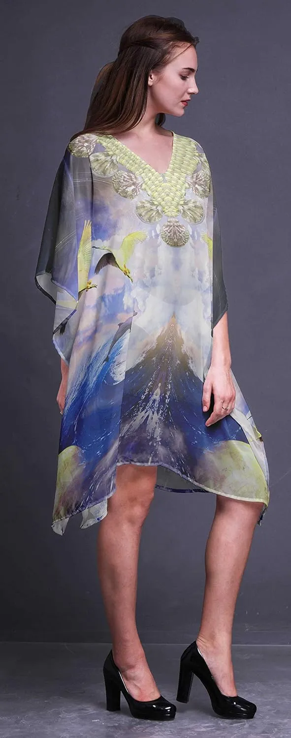 Ladies Plus Size Kaftan Summer Wear Beach Coverup Kimono Kaftan