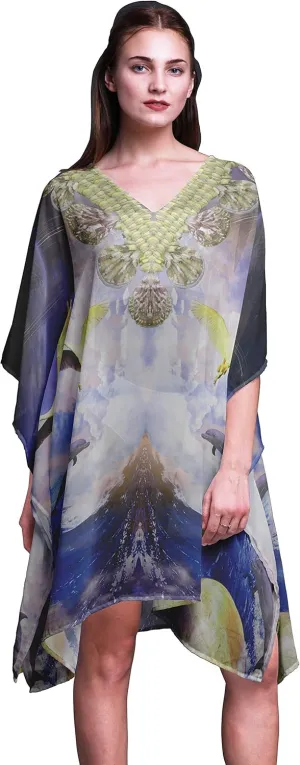 Ladies Plus Size Kaftan Summer Wear Beach Coverup Kimono Kaftan