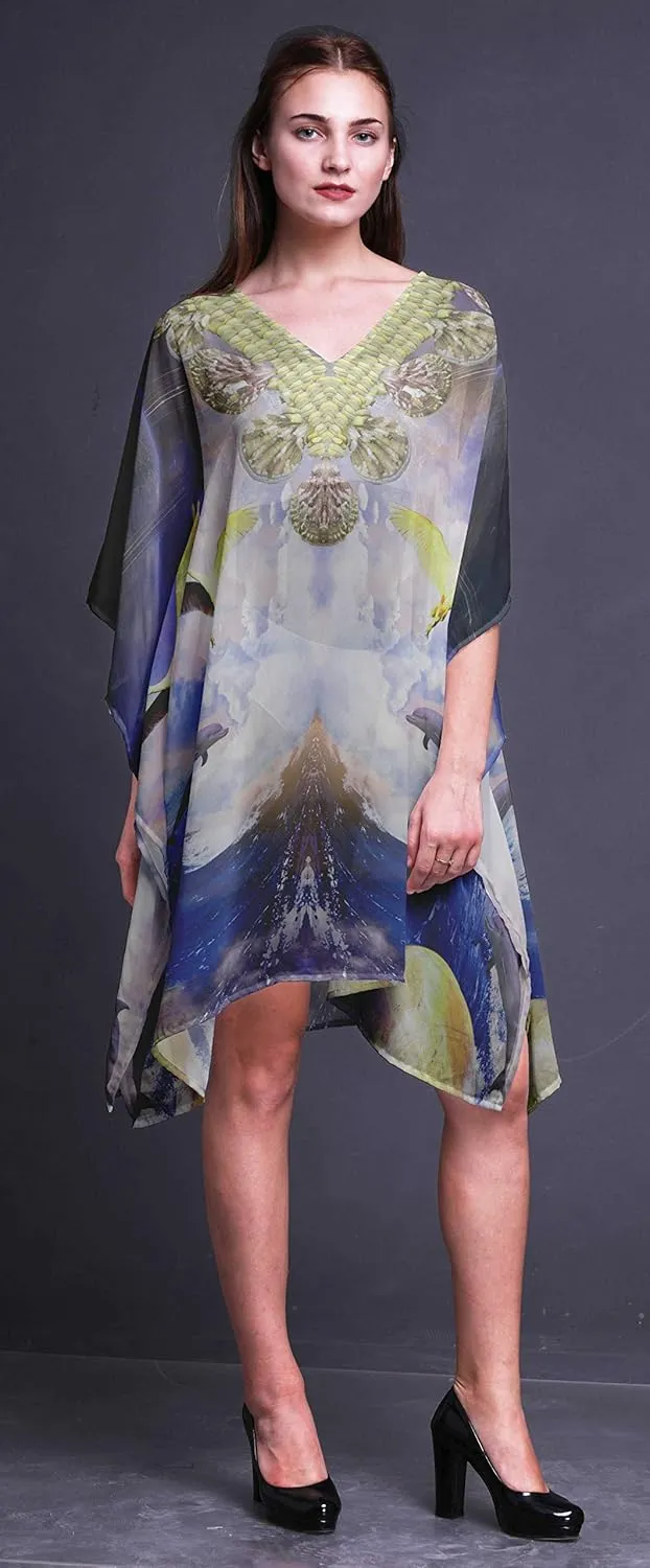 Ladies Plus Size Kaftan Summer Wear Beach Coverup Kimono Kaftan