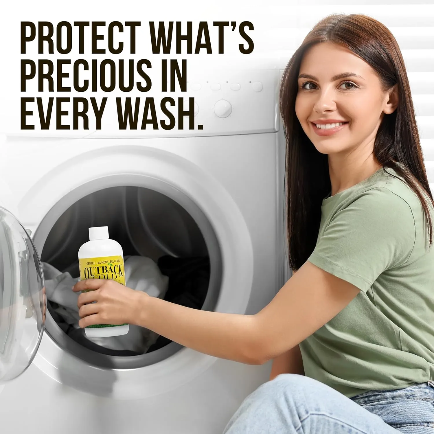 Outback Gold Wool Wash, 16 oz, Original Floral Scent, Natural Plant Based Liquid Laundry Detergent, Perfect Laundry Soap for Wool, Cashmere, Silk, Sheepskin, Baby Items, Mild, Neutral pH, Made in USA