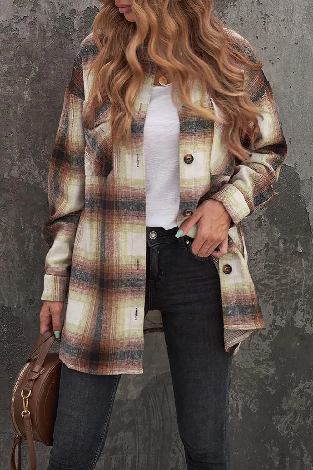 PRETTYGARDEN Women's Fall Clothes Plaid Shacket Jacket Trendy Casual Long Sleeve Button Down Flannel Shirts Fashion Blouse