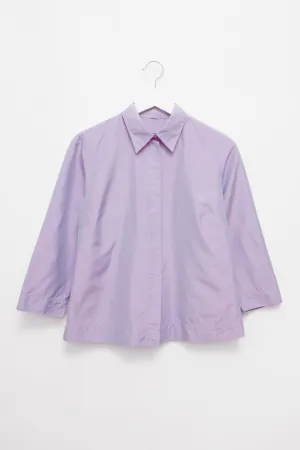 PURE SILK METALLIC LILAC SHIRT JACKET