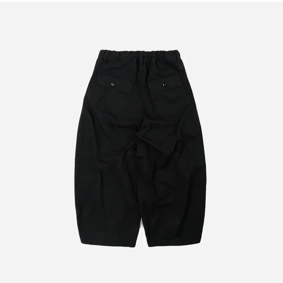 TWILL BALLOON PANTS - BLACK