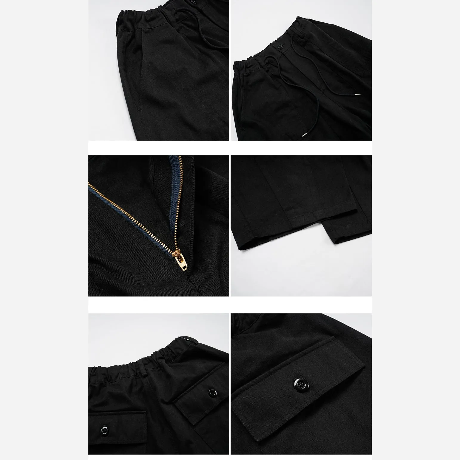 TWILL BALLOON PANTS - BLACK