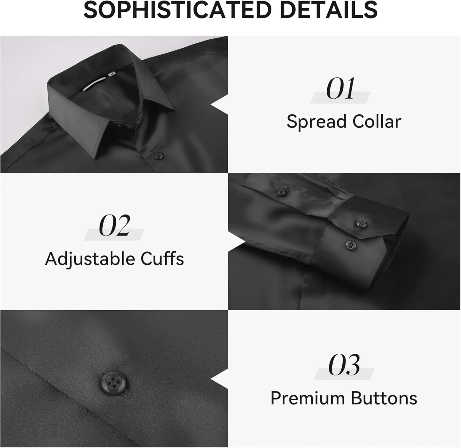 WARHORSEE Mens Silk Satin Dress Shirts Shiny Long Sleeve Button Down Shirt Party Prom Wedding Shirt