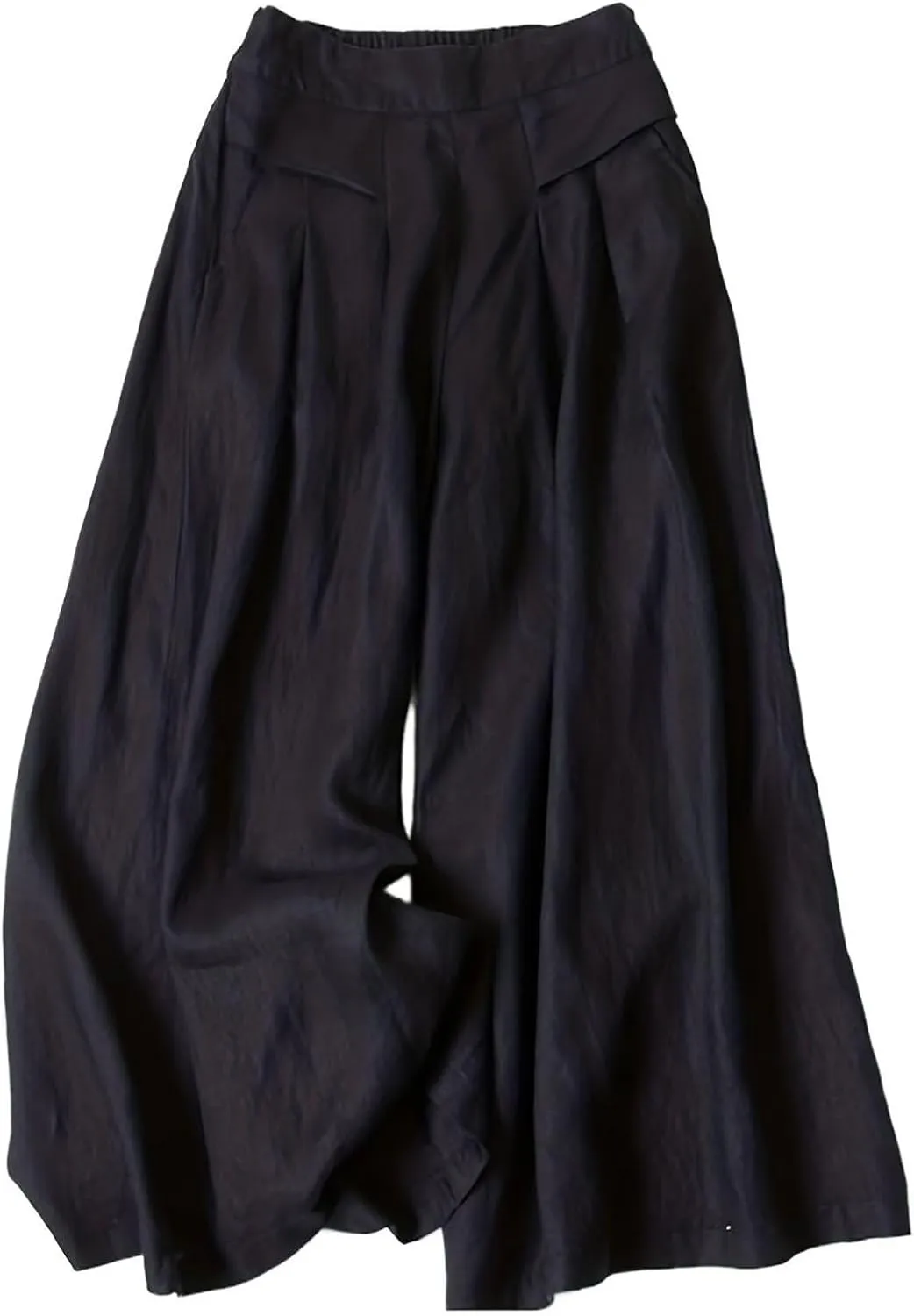 Womens Baggy Wide Leg Palazzo Pants Loose Elastic Waist Linen Pants Palazzo Lounge Trousers