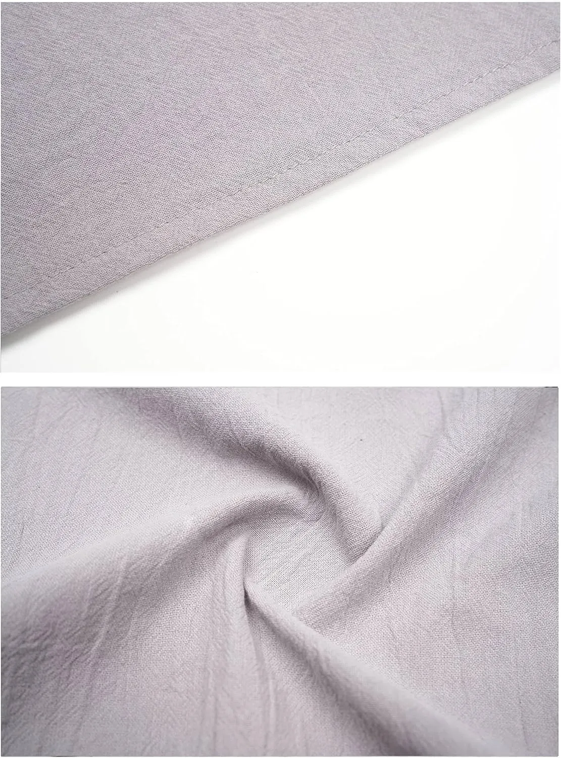 Women's Half Button Down Linen Dress 3/4 Sleeve Casual Crewneck Midi Knee Length Dresses with Pockets